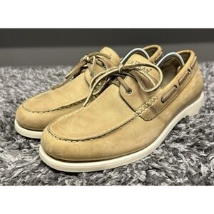 Cole Haan Boat Shoes Mens Size 11 Beige Leather Deck Resort Nautical Prep Yacht